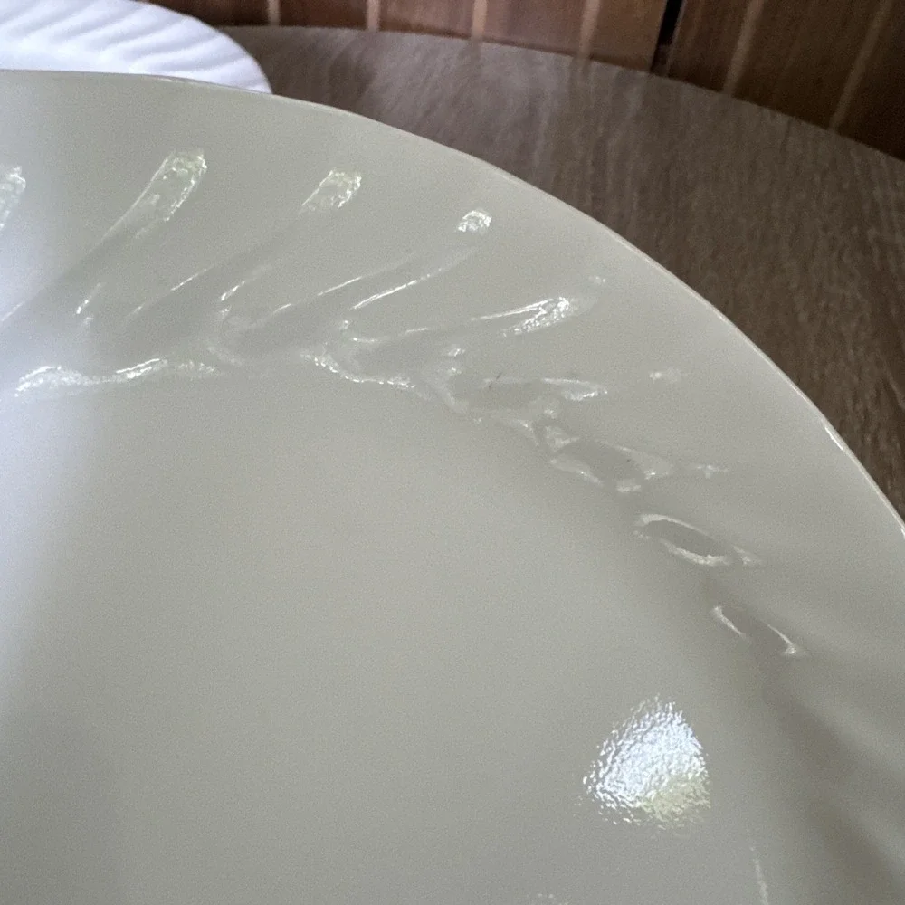 6 Corelle White Swirl Enhancements Bread Dessert Plates SOLID 7.25